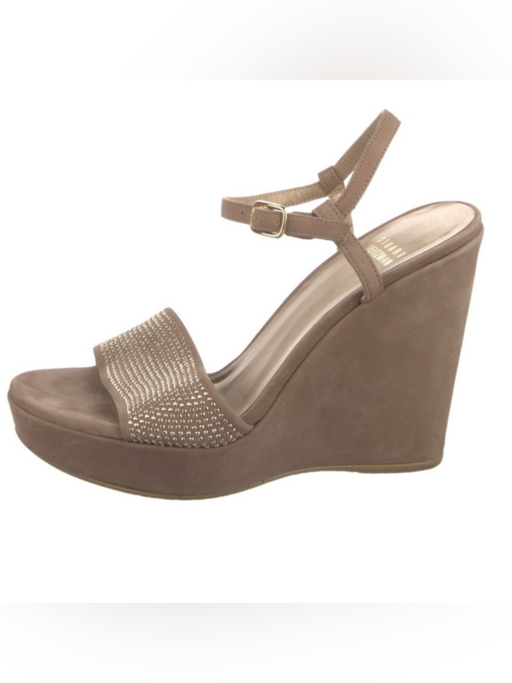 Stuart Weitzman Suede Crystal Embellishment Sandals Size 7